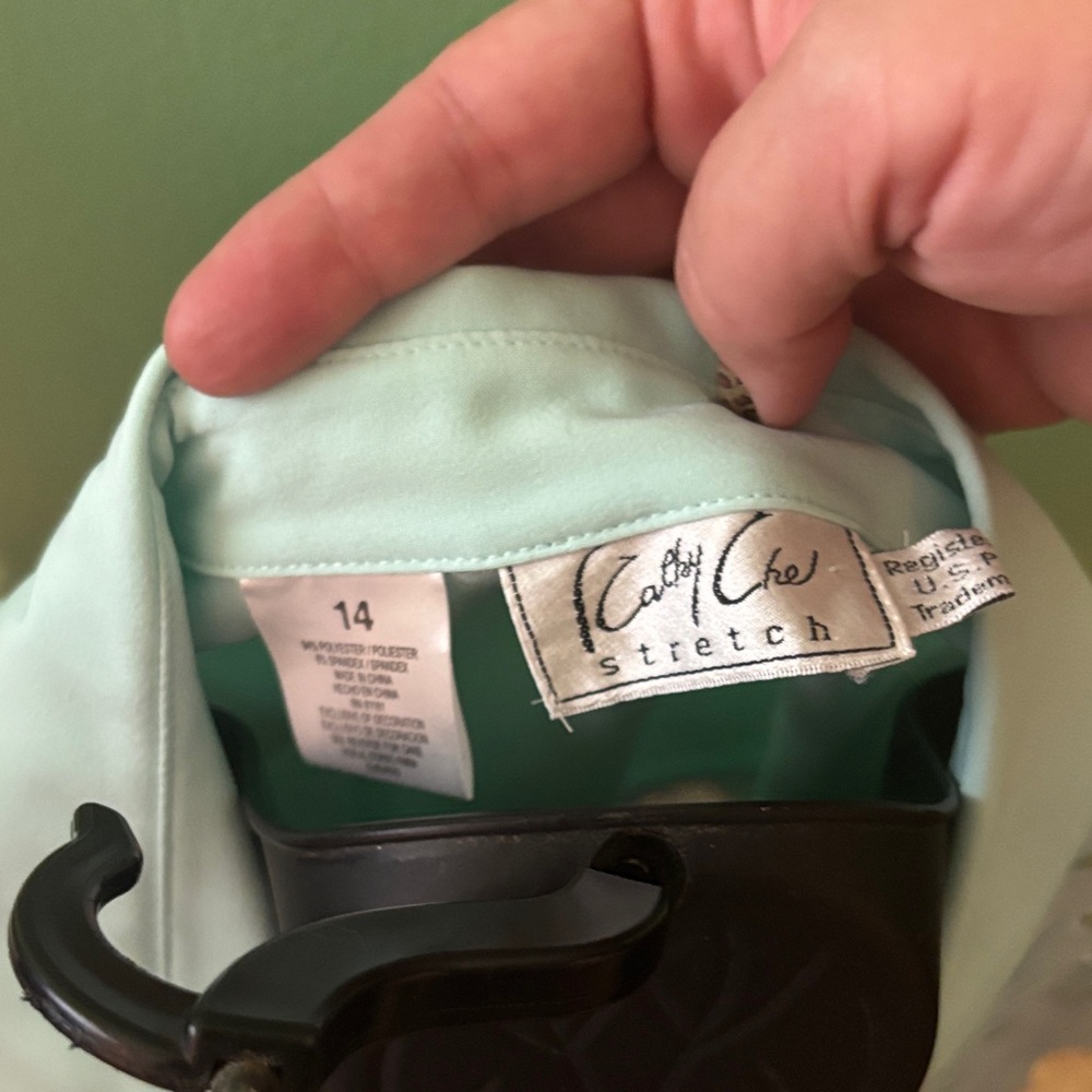 Chic Embroidered Turquoise Button Down Blouse. Of… - image 8